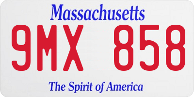 MA license plate 9MX858