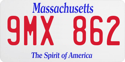 MA license plate 9MX862