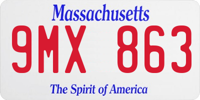 MA license plate 9MX863