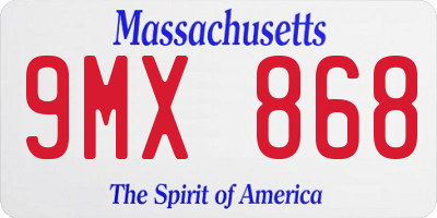 MA license plate 9MX868