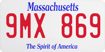 MA license plate 9MX869