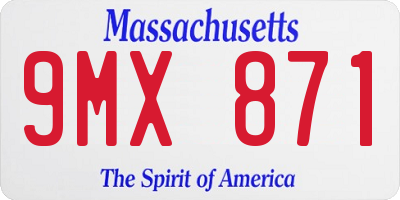 MA license plate 9MX871