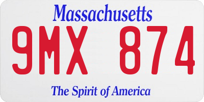 MA license plate 9MX874