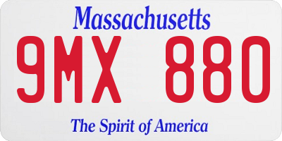 MA license plate 9MX880