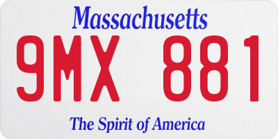 MA license plate 9MX881