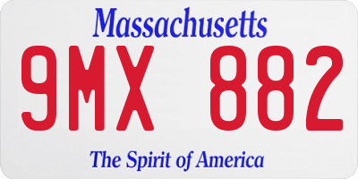MA license plate 9MX882