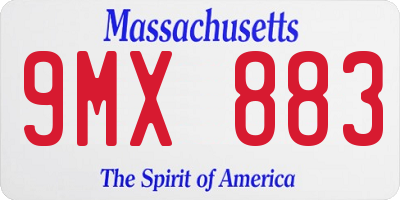MA license plate 9MX883