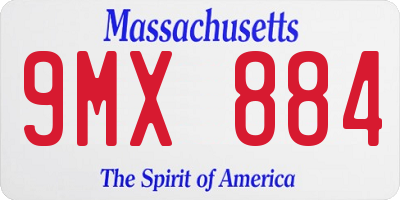 MA license plate 9MX884