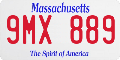 MA license plate 9MX889