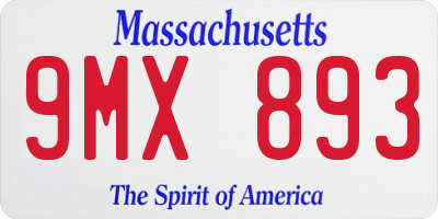 MA license plate 9MX893