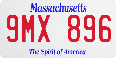 MA license plate 9MX896