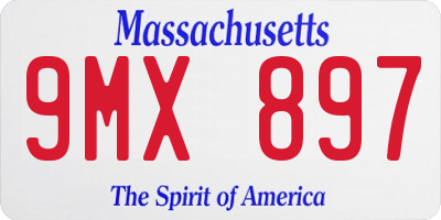 MA license plate 9MX897