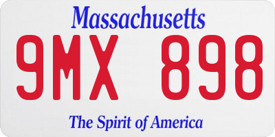 MA license plate 9MX898