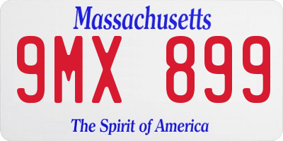 MA license plate 9MX899