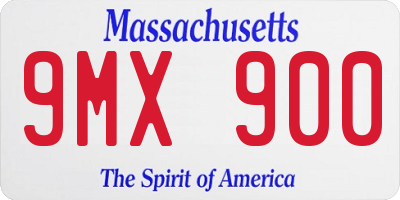 MA license plate 9MX900