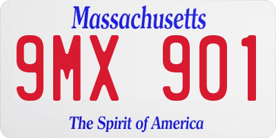 MA license plate 9MX901