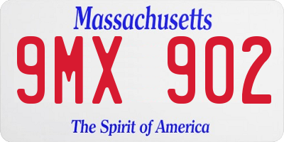 MA license plate 9MX902