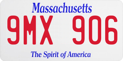MA license plate 9MX906