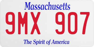 MA license plate 9MX907
