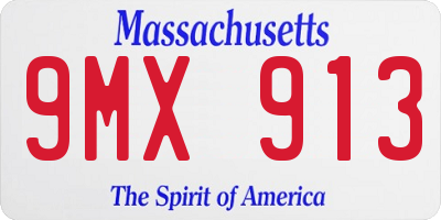 MA license plate 9MX913