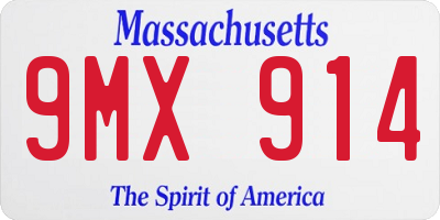 MA license plate 9MX914