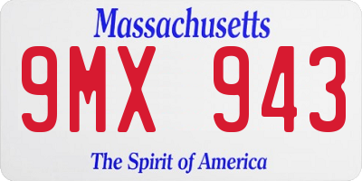 MA license plate 9MX943