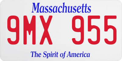 MA license plate 9MX955