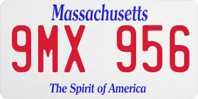 MA license plate 9MX956