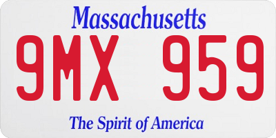 MA license plate 9MX959
