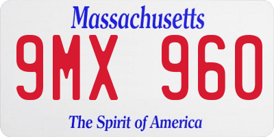 MA license plate 9MX960