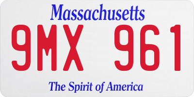 MA license plate 9MX961