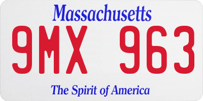 MA license plate 9MX963