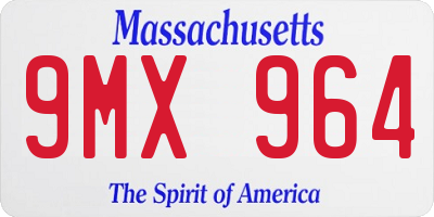 MA license plate 9MX964