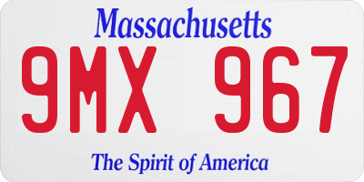 MA license plate 9MX967