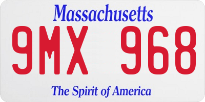 MA license plate 9MX968