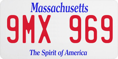 MA license plate 9MX969