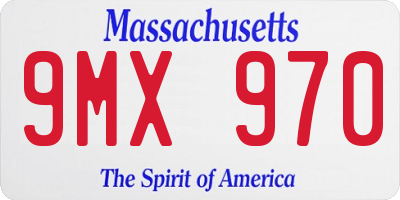 MA license plate 9MX970