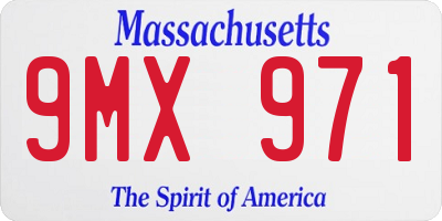 MA license plate 9MX971