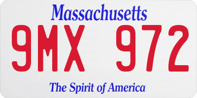 MA license plate 9MX972
