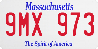 MA license plate 9MX973