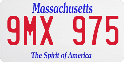 MA license plate 9MX975