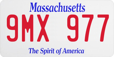 MA license plate 9MX977