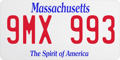 MA license plate 9MX993