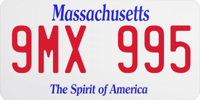 MA license plate 9MX995