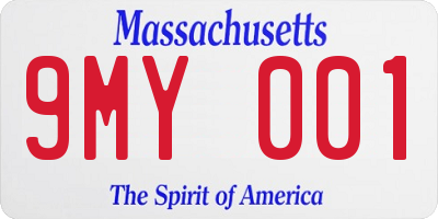 MA license plate 9MY001