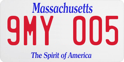 MA license plate 9MY005