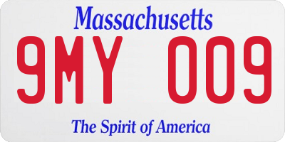 MA license plate 9MY009