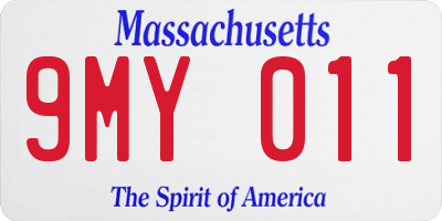 MA license plate 9MY011