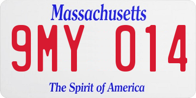 MA license plate 9MY014