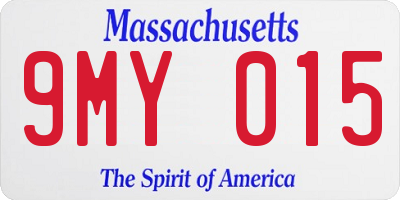 MA license plate 9MY015